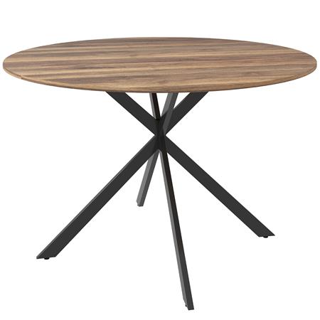 Tavolo per Sala Riunioni VENUS, Stile Industriale, Gambe in Acciaio, Piano in Legno Marrone Scuro