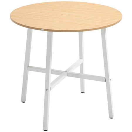 Tavolo per Sala Riunioni ROGA, Stile Elegante, Gambe Bianche e Piano in Legno colore Rovere