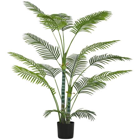 Pianta per Ufficio DORNEO, Palma alta 170cm, 16 Foglie con Vaso, Verde