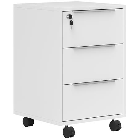 Cassettiera con Ruote AVANA, 40x40x63,5 cm, in Bianco