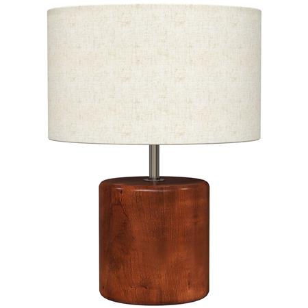 Lampada per Ufficio CLARI, Base in Legno Massello e Paralume in Lino Bianco