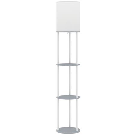 Lampada per Ufficio ORBE, con Ripiani e Telecomando, Grigio e Bianco