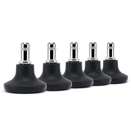 5x Piedini per Sedie Ufficio H1, Perno da 11mm, Antiscivolo, Design Compatto
