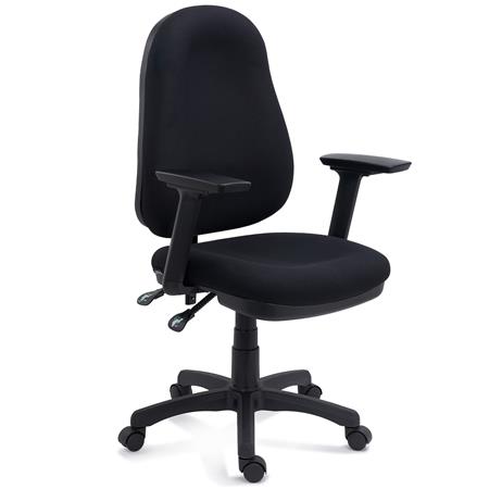 Sedia da Ufficio Ergonomica ZENIT, Braccioli Regolabili in 3D, in Tessuto Nero