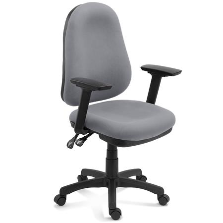 Sedia da Ufficio Ergonomica ZENIT, Braccioli Regolabili in 3D, in Tessuto Grigio