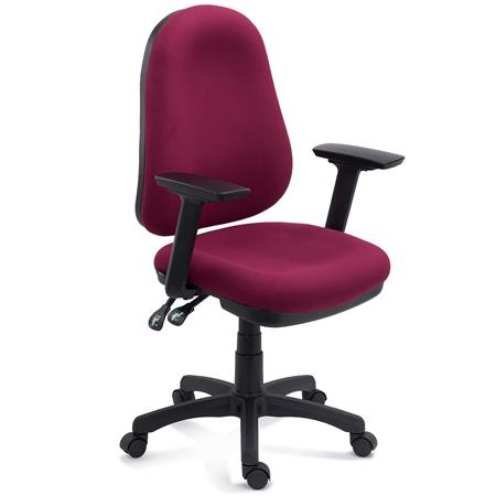 Sedia da Ufficio Ergonomica ZENIT, Braccioli Regolabili in 3D, in Tessuto Rosso