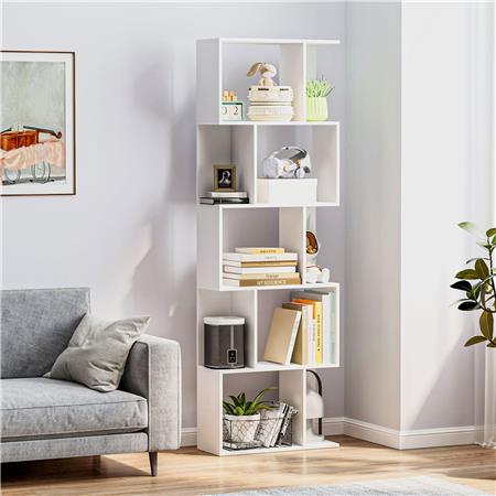 Libreria AMIX, Stile Moderno, 60x24x184,5cm, in Legno Colore Bianco