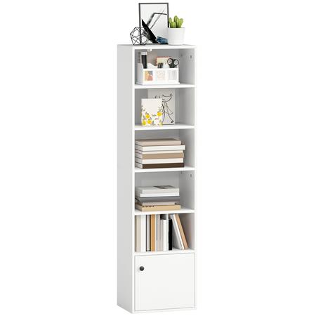 Libreria ALMON, Design Moderno, 40x30x156cm, in Legno Colore Bianco
