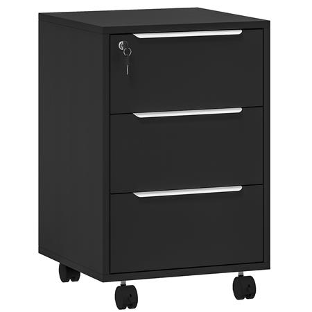 Cassettiera con Ruote AVANA, 40x40x63,5 cm, in Nero