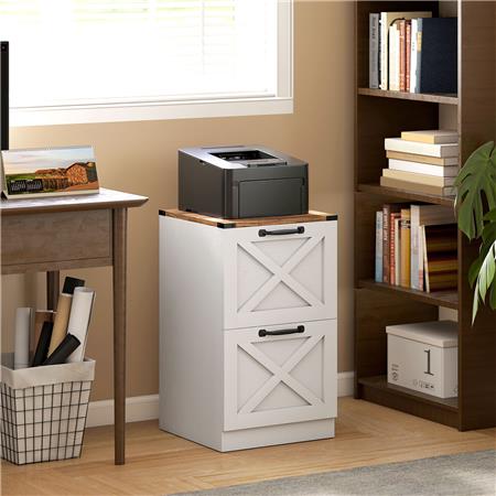 Cassettiera MARAX 2 CASSETTI, cm 40x40x71, in Legno, colore Bianco