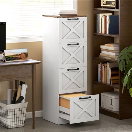 Cassettiera MARAX 4 CASSETTI, cm 40x40x131, in Legno, colore Bianco