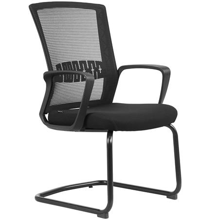 Sedia per sala d'Attesa IBIZA V, Comoda e Resistente, Base in Metallo, Nero