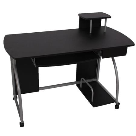 Scrivania per Computer OHIO PRO II, Ripiano estraibile tastiera, Supporto PC, misure cm 115x55, colore Nero