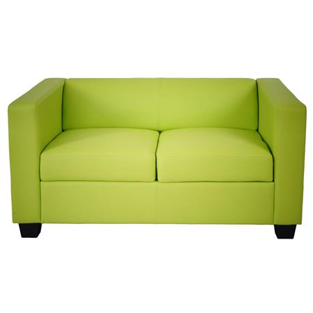 Divano a 2 posti BASILIO, Design Elegante, Grande Comfort, in Pelle colore Verde