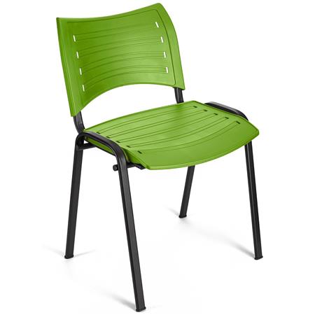 Sedia per Sala Attesa ELVA, Pratica e impilabile, Ottima qualità, colore Verde e gambe Nere