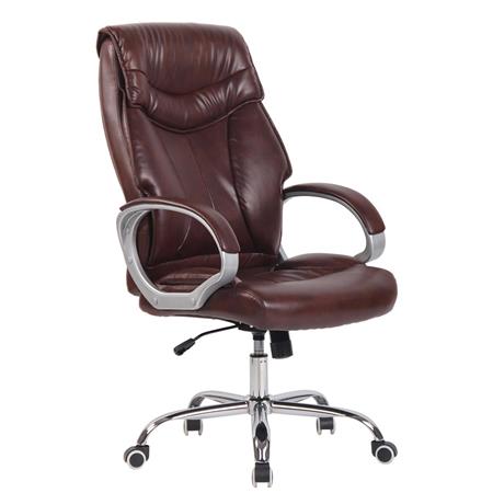 Poltrona per ufficio KIMI, Ampio schienale ergonomico, Imbottitura doppia, in Pelle color Bordeaux