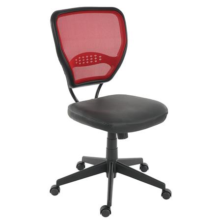 Sedia Ufficio XXL modello TENOYA BASE senza Braccioli, Schienale in rete, Resistente fino a 150kg, colore Rosso