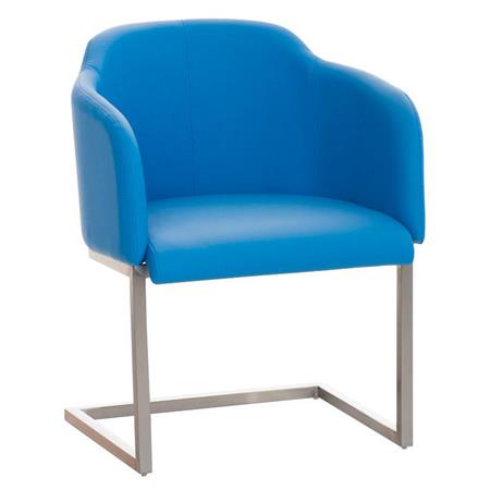 Poltrona di Design TOKIO PELLE, Struttura in acciaio, Comodo sedile imbottito, in Pelle colore Blu