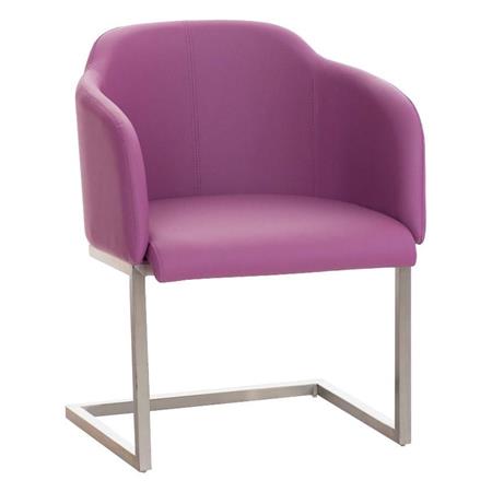 Poltrona di Design TOKIO PELLE, Struttura in acciaio, Comodo sedile imbottito, in Pelle colore Viola