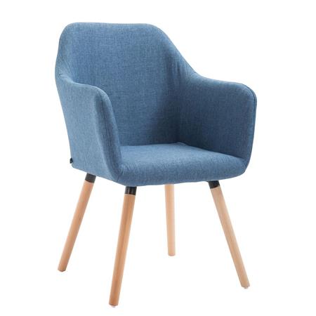 Sedia per Sala d'Attesa NIEBLA, Comoda imbottitura, Struttura e gambe in Legno, Seduta in Tessuto, colore Blu