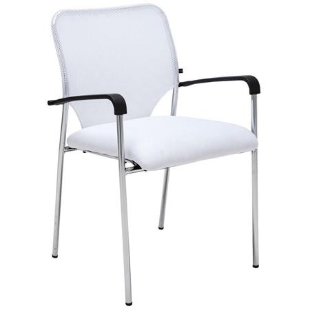Sedia Sala d'Attesa JAMAICA, Robusta e Comodissima, in Tessuto a rete traspirante, colore Bianco