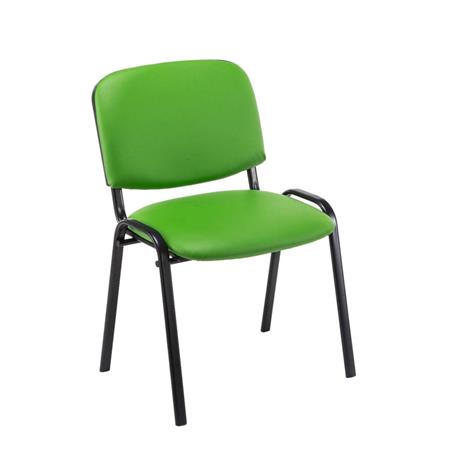 Sedia Conferenze MOBY IN PELLE, Comoda e pratica, Prezzo super, colore Verde e gambe Nere