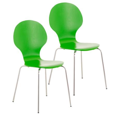 Lotto di 2 Sedie da Attesa / Ospiti CARVALLO, Struttura in metallo, Impilabili, colore Verde