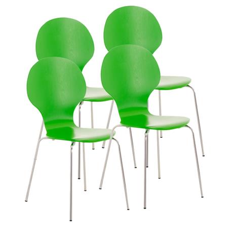 Lotto di 4 Sedie da Attesa / Ospiti CARVALLO, Struttura in metallo, Impilabili, colore Verde