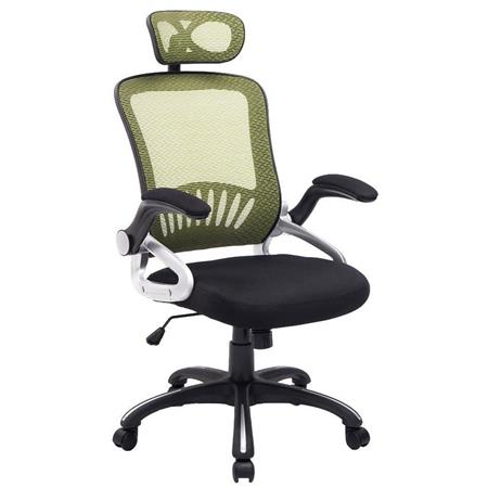 Sedia Ergonomica SAMANA, Sostegno Lombare, Poggiatesta Regolabile, in Rete Traspirante, colore Verde/Nero