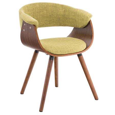 Sedia da Attesa / Ospiti MAPIR, Design moderno in Legno color Noce e Rivestimento in Tessuto Verde