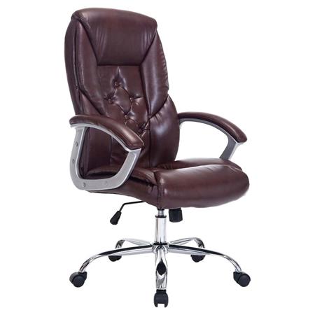 Poltrona da ufficio DIONE PRO, Design elegante, Spessa imbottitura, Pelle Bordeaux