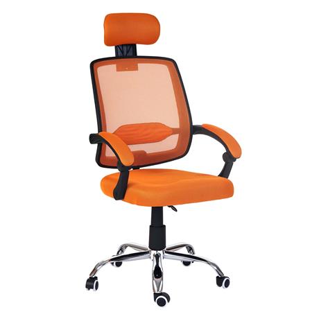 Sedia ergonomica DUNA, Sostegno lombare, Base in metallo, Traspirante, colore Arancione