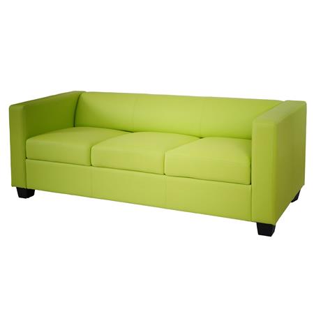 Divano a 3 posti BASILIO, Design Elegante, Grande Comfort, in Pelle colore Verde