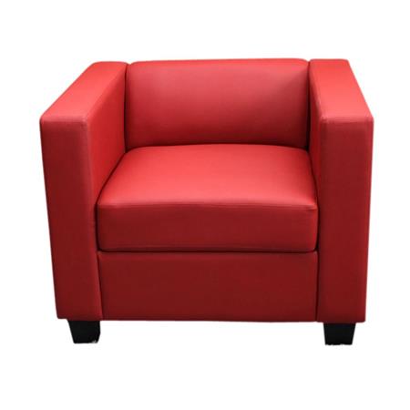 Poltrona 1 posto BASILIO, Design Elegante, Grande Comfort, in Pelle colore Rosso