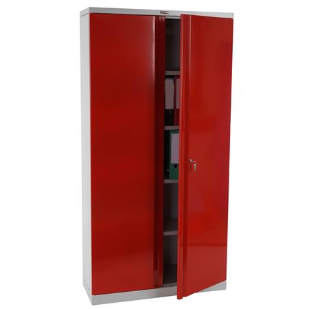 Armadio per archivio CARIN 2 ANTE, cm 182x92x37, in Acciaio, colore Rosso