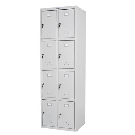Armadietto casellario BERIT 8 ANTE, cm 183x58x50, in Acciaio, colore Grigio Chiaro