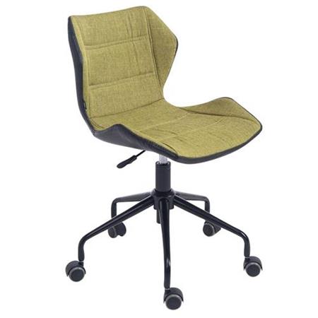 Sedia da ufficio LAREDO, Design geometrico, Struttura in Metallo, Seduta in Tessuto, colore Verde