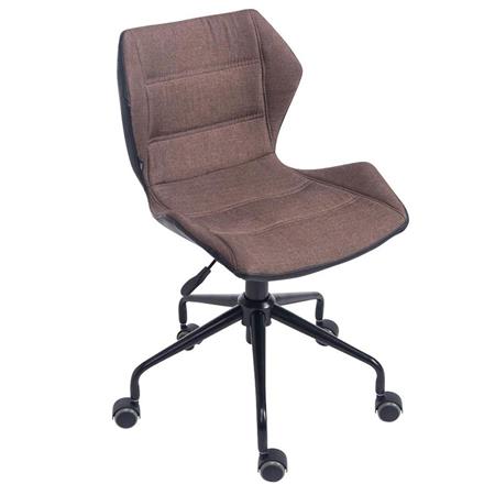 Sedia da ufficio LAREDO, Design geometrico, Struttura in Metallo, Seduta in Tessuto, colore Marrone