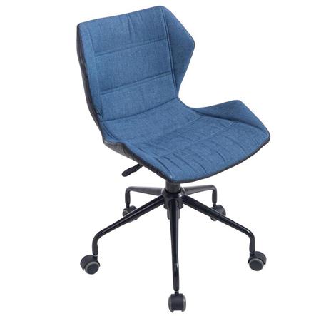 Sedia da ufficio LAREDO, Design geometrico, Struttura in Metallo, Seduta in Tessuto, colore Blu