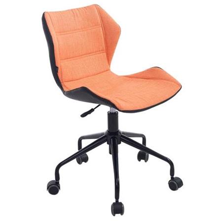Sedia da ufficio LAREDO, Design geometrico, Struttura in Metallo, Seduta in Tessuto, colore Arancione