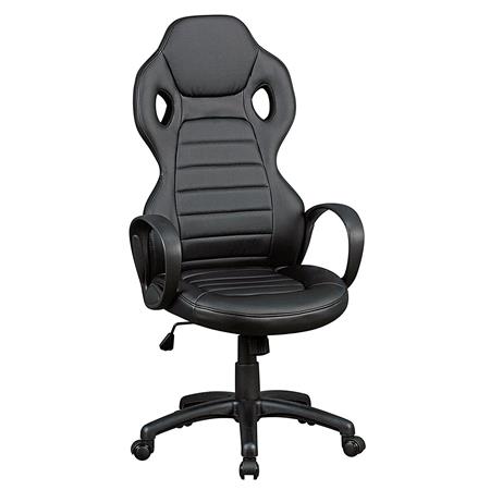 Sedia Gaming TUCANA, Schienale alto con occhielli, Imbottita, Nero