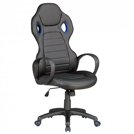 Sedia Gaming TUCANA, Schienale alto con occhielli, Imbottitura comoda, colore Nero / Blu