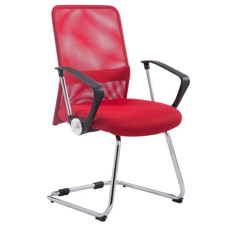 Sedia d'Attesa ASPEN V, Rete traspirante e Sedile imbottito, Design Moderno, in Rosso