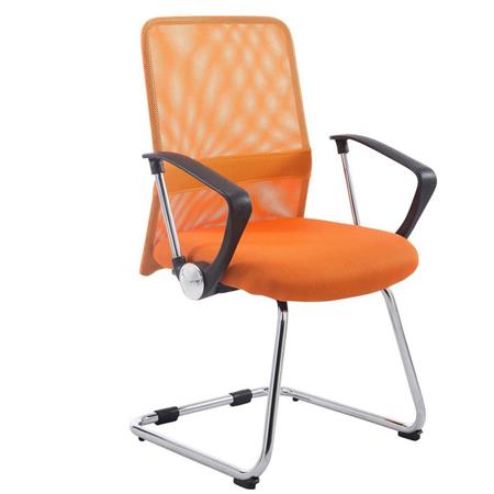 Sedia d'Attesa ASPEN V, Rete traspirante e Sedile imbottito, Design Moderno, in Arancione