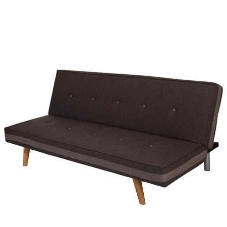 Divano pieghevole VALDA, Comodo e Versatile, Seduta a 3 posti, in Tessuto, colore Marrone