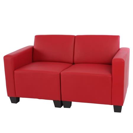 Divano modulare 2 posti LYON, Design e Comfort, in Pelle colore Rosso