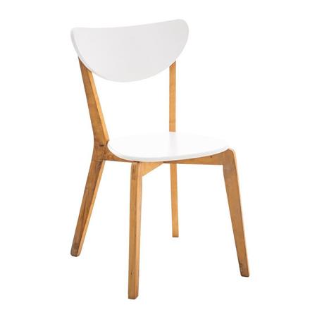 Sedia per Ospiti ARABY, Design Nordico, Struttura in Legno color Betulla e Bianco