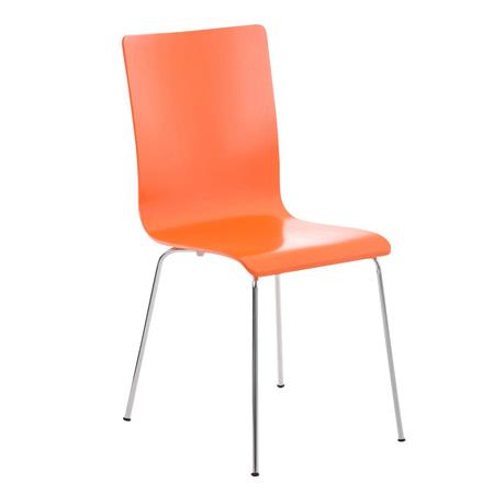 Sedia da Attesa PERRY, In Legno con Gambe in Metallo, colore Arancione
