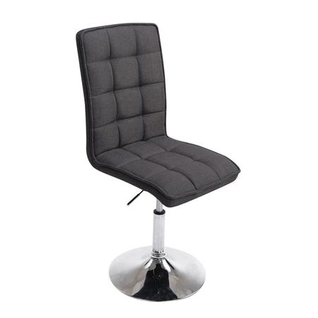 Sedia Ospiti BULGARI TESSUTO, Altezza regolabile, Base circolare in metallo, Grigio Scuro