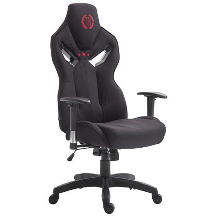 Sedia Gaming HAMIL TESSUTO, Design Sportivo, in Tessuto, colore Nero